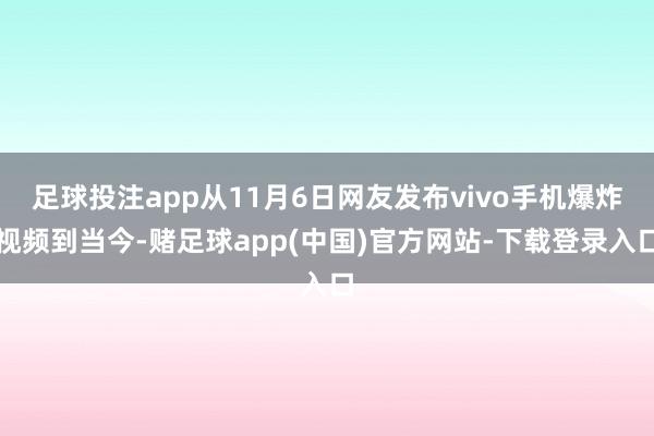 足球投注app从11月6日网友发布vivo手机爆炸视频到当今-赌足球app(中国)官方网站-下载登录入口