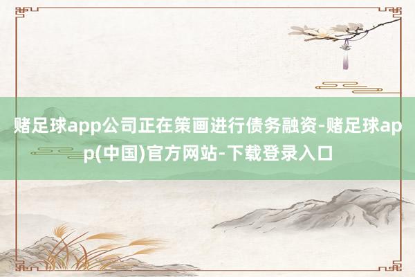 赌足球app公司正在策画进行债务融资-赌足球app(中国)官方网站-下载登录入口