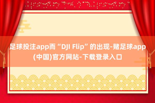 足球投注app而“DJI Flip”的出现-赌足球app(中国)官方网站-下载登录入口