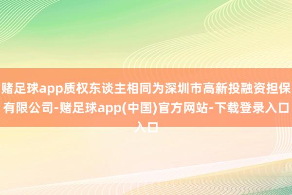 赌足球app质权东谈主相同为深圳市高新投融资担保有限公司-赌足球app(中国)官方网站-下载登录入口