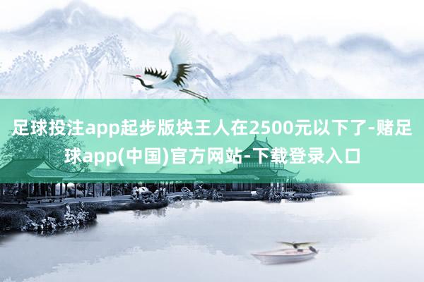 足球投注app起步版块王人在2500元以下了-赌足球app(中国)官方网站-下载登录入口