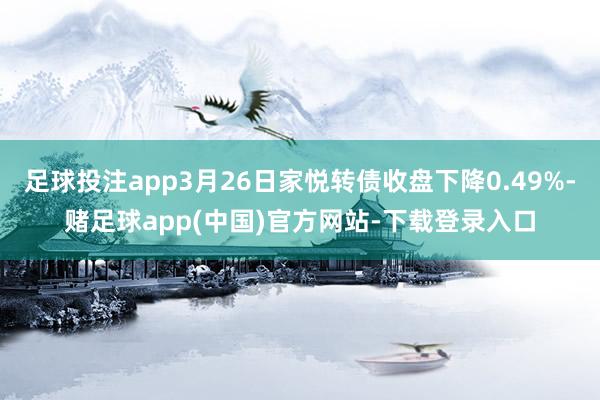 足球投注app3月26日家悦转债收盘下降0.49%-赌足球app(中国)官方网站-下载登录入口