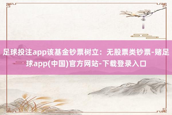 足球投注app该基金钞票树立：无股票类钞票-赌足球app(中国)官方网站-下载登录入口