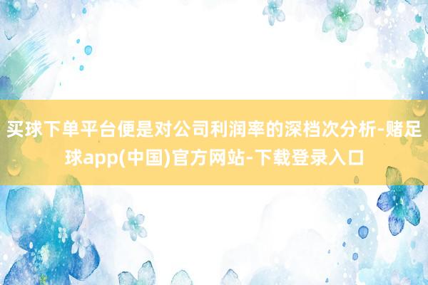 买球下单平台便是对公司利润率的深档次分析-赌足球app(中国)官方网站-下载登录入口