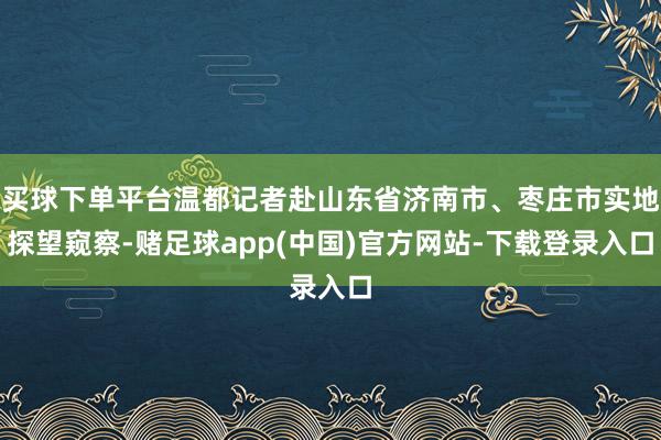 买球下单平台温都记者赴山东省济南市、枣庄市实地探望窥察-赌足球app(中国)官方网站-下载登录入口
