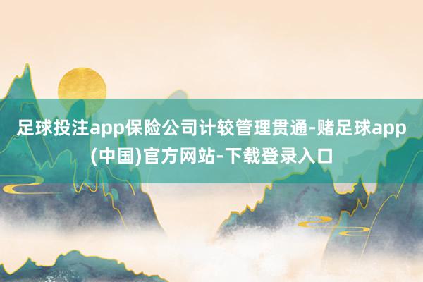 足球投注app保险公司计较管理贯通-赌足球app(中国)官方网站-下载登录入口