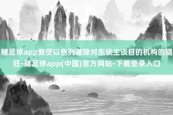 赌足球app敦促以色列破除对东谈主谈目的机构的猖狂-赌足球app(中国)官方网站-下载登录入口