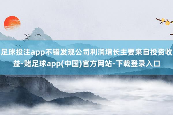 足球投注app不错发现公司利润增长主要来自投资收益-赌足球app(中国)官方网站-下载登录入口