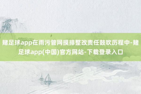 赌足球app在雨污管网摸排整改责任鼓吹历程中-赌足球app(中国)官方网站-下载登录入口