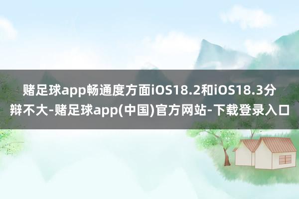 赌足球app畅通度方面iOS18.2和iOS18.3分辩不大-赌足球app(中国)官方网站-下载登录入口