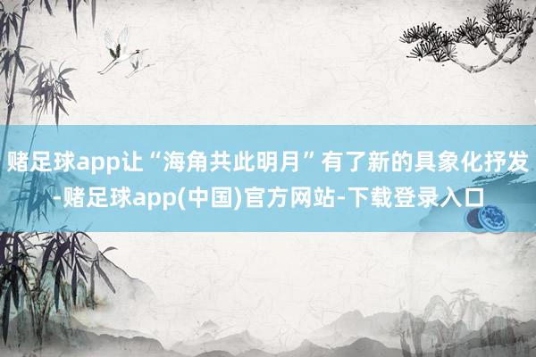 赌足球app让“海角共此明月”有了新的具象化抒发-赌足球app(中国)官方网站-下载登录入口