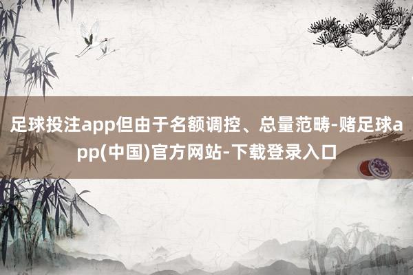 足球投注app但由于名额调控、总量范畴-赌足球app(中国)官方网站-下载登录入口