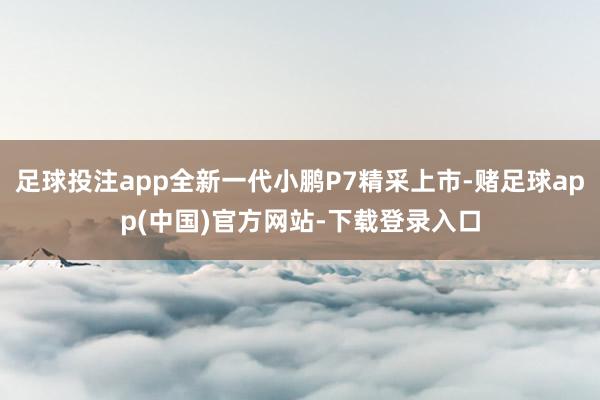足球投注app全新一代小鹏P7精采上市-赌足球app(中国)官方网站-下载登录入口
