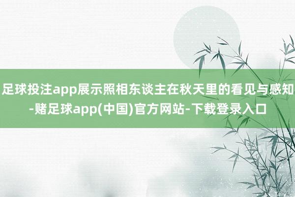 足球投注app展示照相东谈主在秋天里的看见与感知-赌足球app(中国)官方网站-下载登录入口