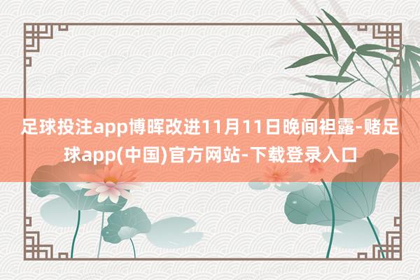 足球投注app　　博晖改进11月11日晚间袒露-赌足球app(中国)官方网站-下载登录入口