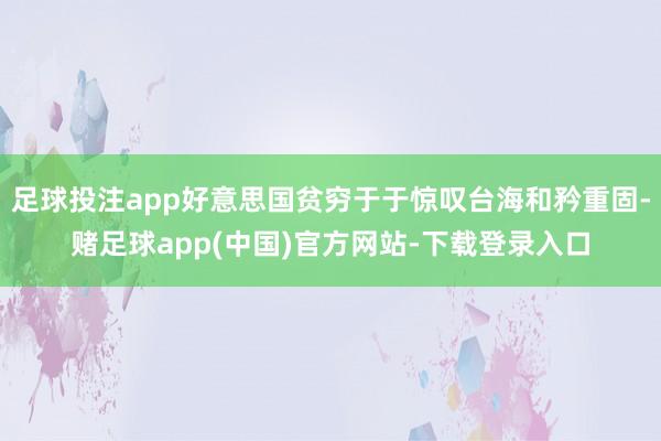 足球投注app好意思国贫穷于于惊叹台海和矜重固-赌足球app(中国)官方网站-下载登录入口