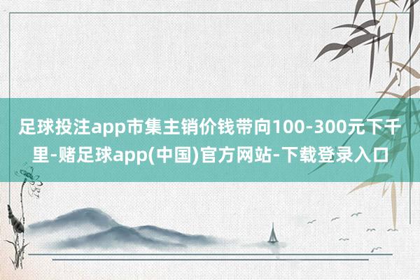 足球投注app市集主销价钱带向100-300元下千里-赌足球app(中国)官方网站-下载登录入口